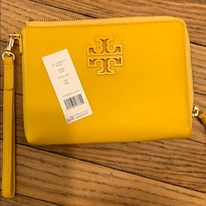 Yellow Tory Burch Wristlet